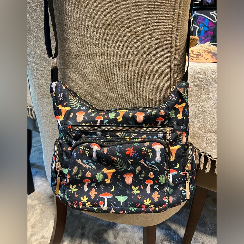 🍄MUSHROOM & FERN 🌿 Nylon Crossbody Purse